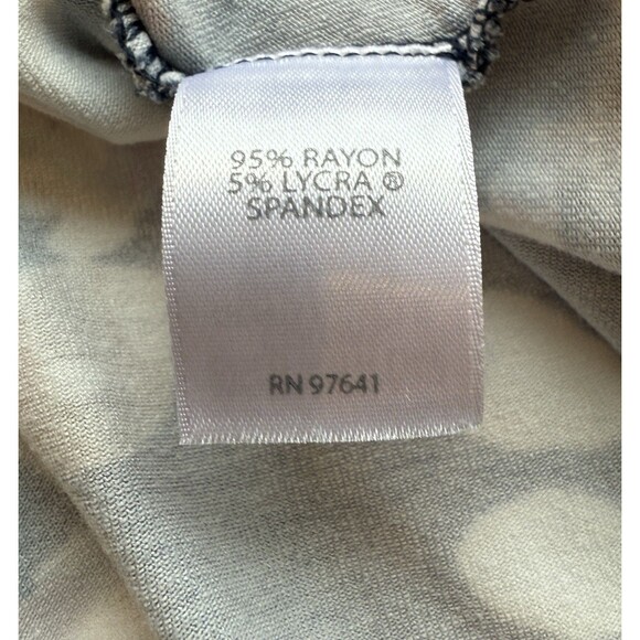 J JILL Wearever Collection Perfect T-Shirt Dress Large Navy Blue Waterfloral - Picture 5 of 10